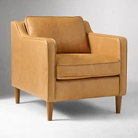 Hamilton Chair, Poly, Ludlow Leather, Gray Smoke, Almond