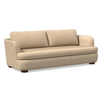Leroy 96in Sofa, Ludlow Leather Navy, Cool Walnut