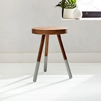Dining Stool, Black, Walnut