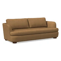 Leroy 96in Sofa, Ludlow Leather Navy, Cool Walnut
