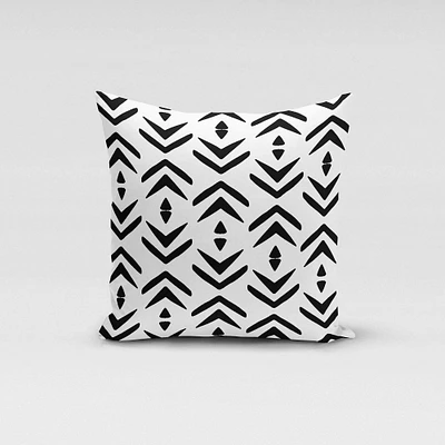 Rochelle Porter Design Humpday Black Pillow Cover, Cotton, & White, 18"x18"