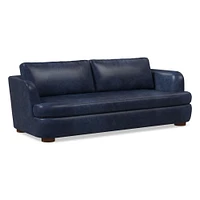 Leroy 96in Sofa, Ludlow Leather Navy, Cool Walnut