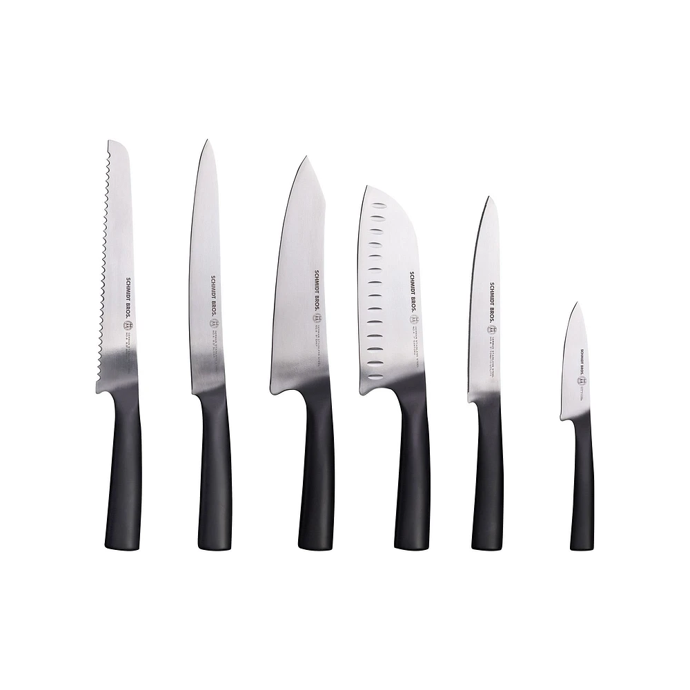 Schmidt Brothers Cutlery Carbon 6 Knife Block Set, 7-Piece