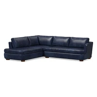 Leroy 2-Seat 2-Piece Right Bumper Chaise Sectional, Saddle Leather, Nut, Almond