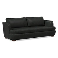 Leroy 96in Sofa, Ludlow Leather Navy, Cool Walnut