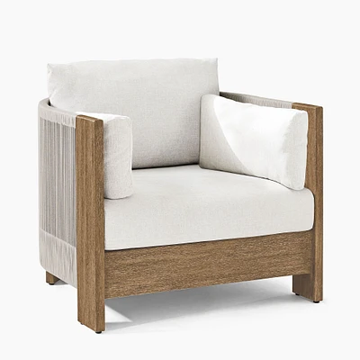 Porto Outdoor Lounge Chair, Driftwood, Frost Gray, Individual