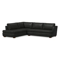 Leroy 2-Seat 2-Piece Right Bumper Chaise Sectional, Saddle Leather, Nut, Almond