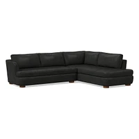 Leroy 2-Seat 2-Piece Right Bumper Chaise Sectional, Saddle Leather, Nut, Almond