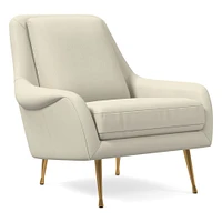 Lottie Chair, Poly, Saddle Leather, Nut, Brass