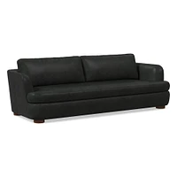 Leroy 96in Sofa, Ludlow Leather Navy, Cool Walnut