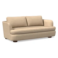 Leroy 96in Sofa, Ludlow Leather Navy, Cool Walnut