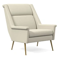 Carlo Highback Chair, Poly, Saddle Leather, Nut, Brass