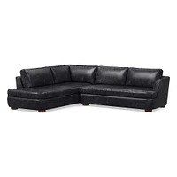 Leroy 2-Seat 2-Piece Right Bumper Chaise Sectional, Saddle Leather, Nut, Almond
