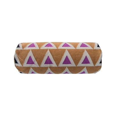 Maya Triangle Bolster Pillow, Ochre