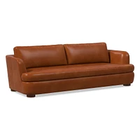 Leroy 96in Sofa, Ludlow Leather Navy, Cool Walnut