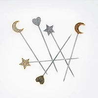 Bright Gem Cocktail Picks, Set of 6
