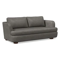 Leroy 96in Sofa, Ludlow Leather Navy, Cool Walnut