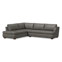Leroy 2-Seat 2-Piece Right Bumper Chaise Sectional, Saddle Leather, Nut, Almond