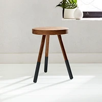 Dining Stool, Black, Walnut