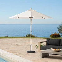 Umbrella, 9' Round, Weathered Gray Pole And Natural Canopy