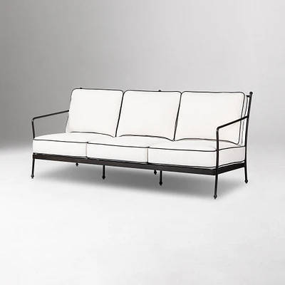 Aimie Outdoor Sofa-96: Ramiro Ecru-Matte Gunmetal