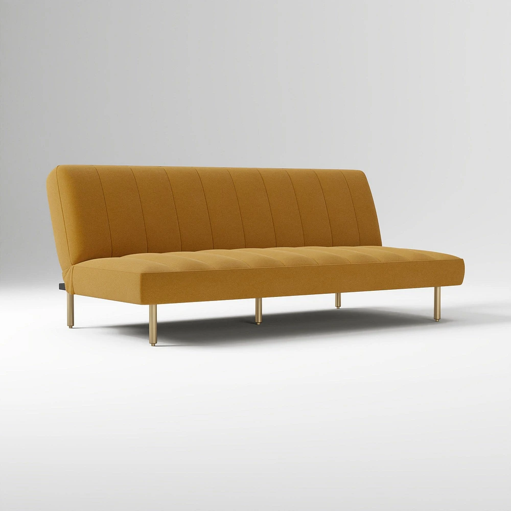 Parker Futon Yarn Dyed Linen Weave Graphite Gold