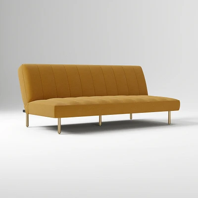 Parker Futon Yarn Dyed Linen Weave Graphite Gold