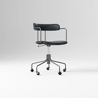 Lennox Dark Bronze Ludlow Leather Black Office Chair