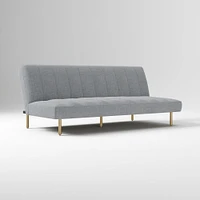 Parker Futon Yarn Dyed Linen Weave Graphite Gold