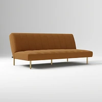 Parker Futon Yarn Dyed Linen Weave Graphite Gold
