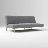 Parker Futon Yarn Dyed Linen Weave Graphite Gold