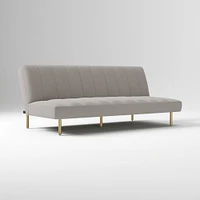 Parker Futon Yarn Dyed Linen Weave Graphite Gold