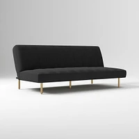 Parker Futon Yarn Dyed Linen Weave Graphite Gold