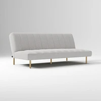 Parker Futon Yarn Dyed Linen Weave Graphite Gold