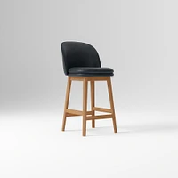 Wayne Counter Stool Armless, Saddle Leather, Nut, Cool Walnut