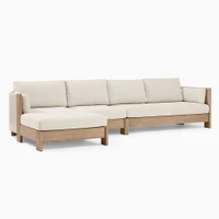 Porto Outdoor 2-Piece Chaise Sectional 134", Left Arm Sofa, Right Chaise, Driftwood, Frost Gray