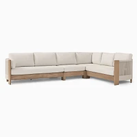 Porto Outdoor 4-Piece L-Shaped Sectional 129", Driftwood, Frost Gray