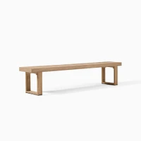 Portside Dining Bench, 66", Weathered Gray