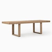 Portside Outdoor 76.5 - 106 Extendable Rectangle Dining Table, Weathered Gray