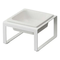 Yamazaki Single Pet Food Bowl, White, Short