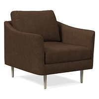 Sloane Chair, Poly, Saddle Leather, Nut, Champagne Bronze