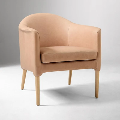 Marlo Leather Chair, Poly, Ludlow Leather, Cashew, Blonde