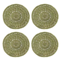 Circolo Abaca Round Placemats, Natural, Set of 4