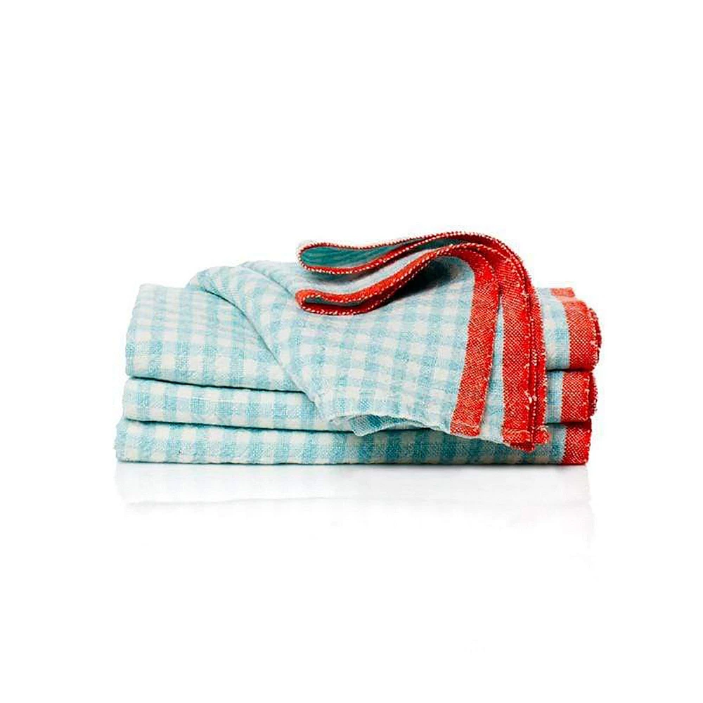 Gingham Napkins, Natural and Dijon, Set of 4