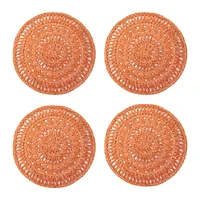 Circolo Abaca Round Placemats, Natural, Set of 4
