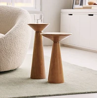 Meyer Drink Table, Cerused White, 11.5"D