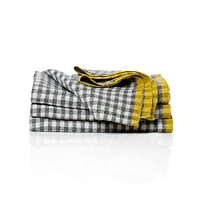 Gingham Napkins, Natural and Dijon, Set of 4