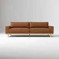 Dewitt 76" Sofa, Vegan Leather, Saddle, Blonde