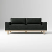 Dewitt 76" Sofa, Vegan Leather, Saddle, Blonde