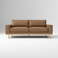 Dewitt 76" Sofa, Vegan Leather, Saddle, Blonde